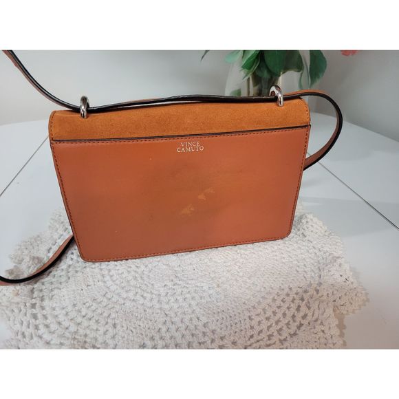 FOR LIZ NEW VINCE CAMUTO WES CROSSBODY ORANGE BROWN 🍊/SILVER - Picture 9 of 12